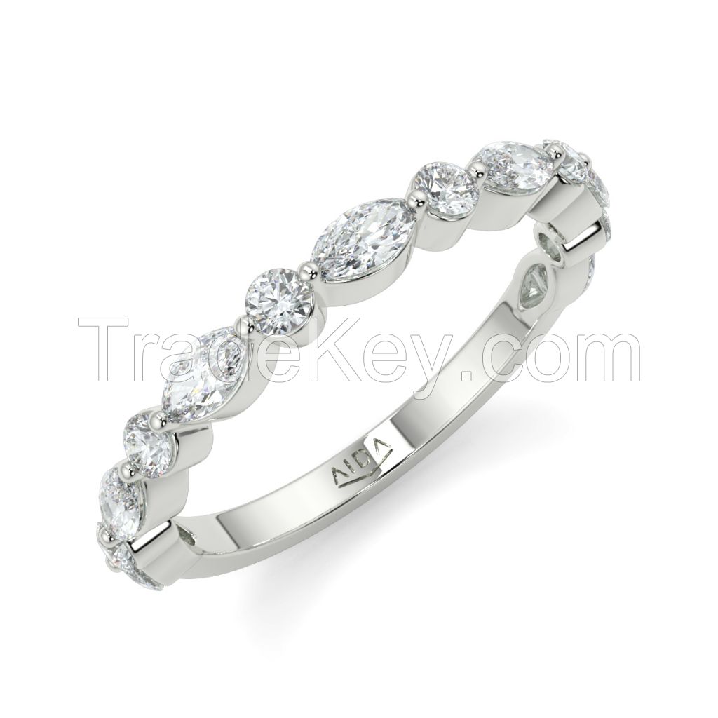 Avalon Half Eternity Wedding Band