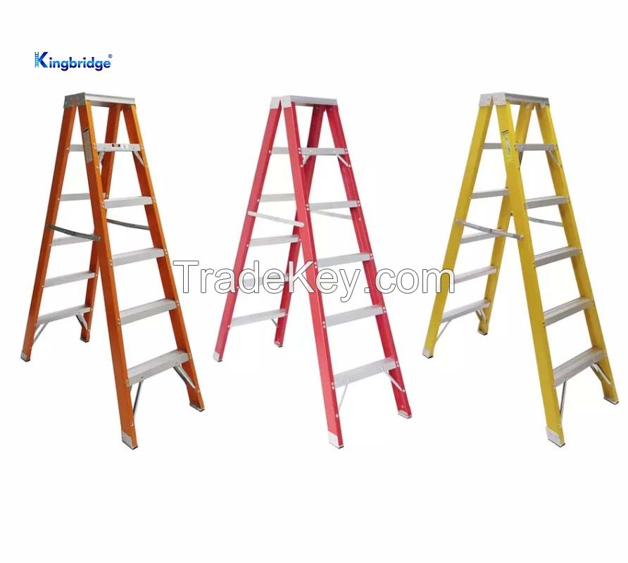 EN131 High quality insulation double Side Fiberglass Step Ladder Twin Ladder