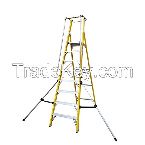 Fiberglass Platform Ladder With Support