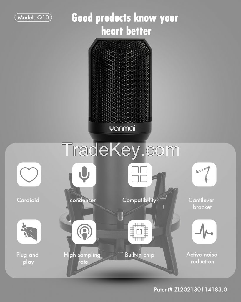 Yanmai Professional Condenser for Wired Recording Computer Live Streaming Microphone