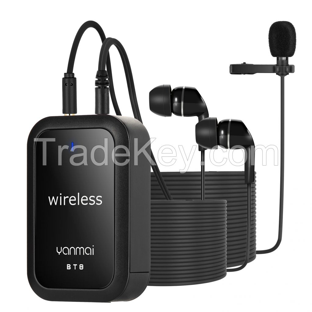 Wireless Lavalier Microphone BT8 with Earphones for Tiktok/Youtube Live Streaming