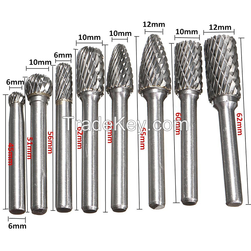 Free Sample All types and sizes Tungsten Carbide solid carbide burr tungsten carbide rotary burrs