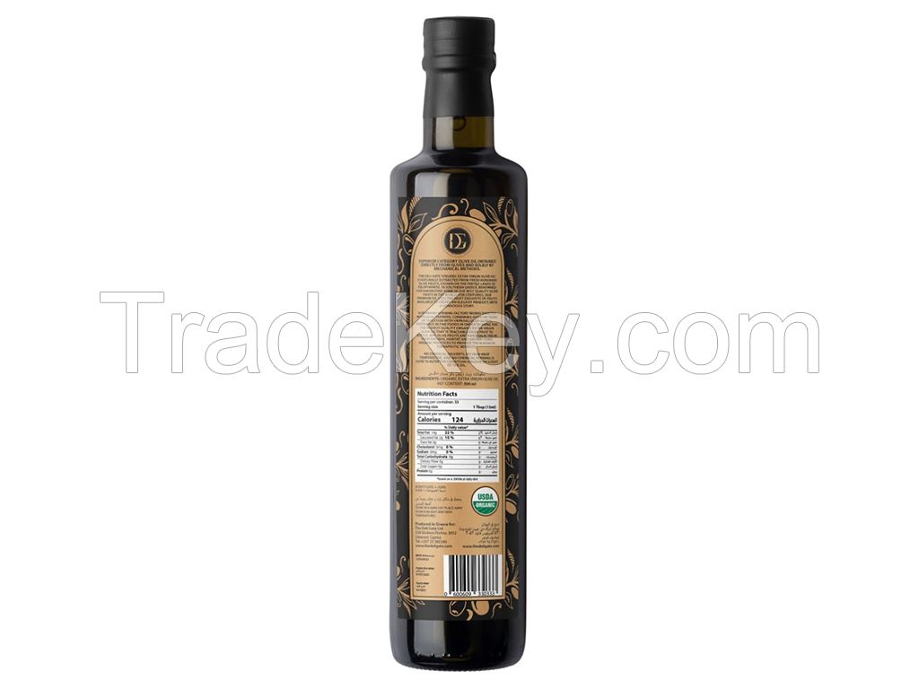 The Deli Gate Organic Extra Virgin Olive Oil 500ML – Authentic Greek, Premium Quality, Cold Pressed, Authentic Greek, Cholesterol-Free, Pure Koroneiki, Low Acidity