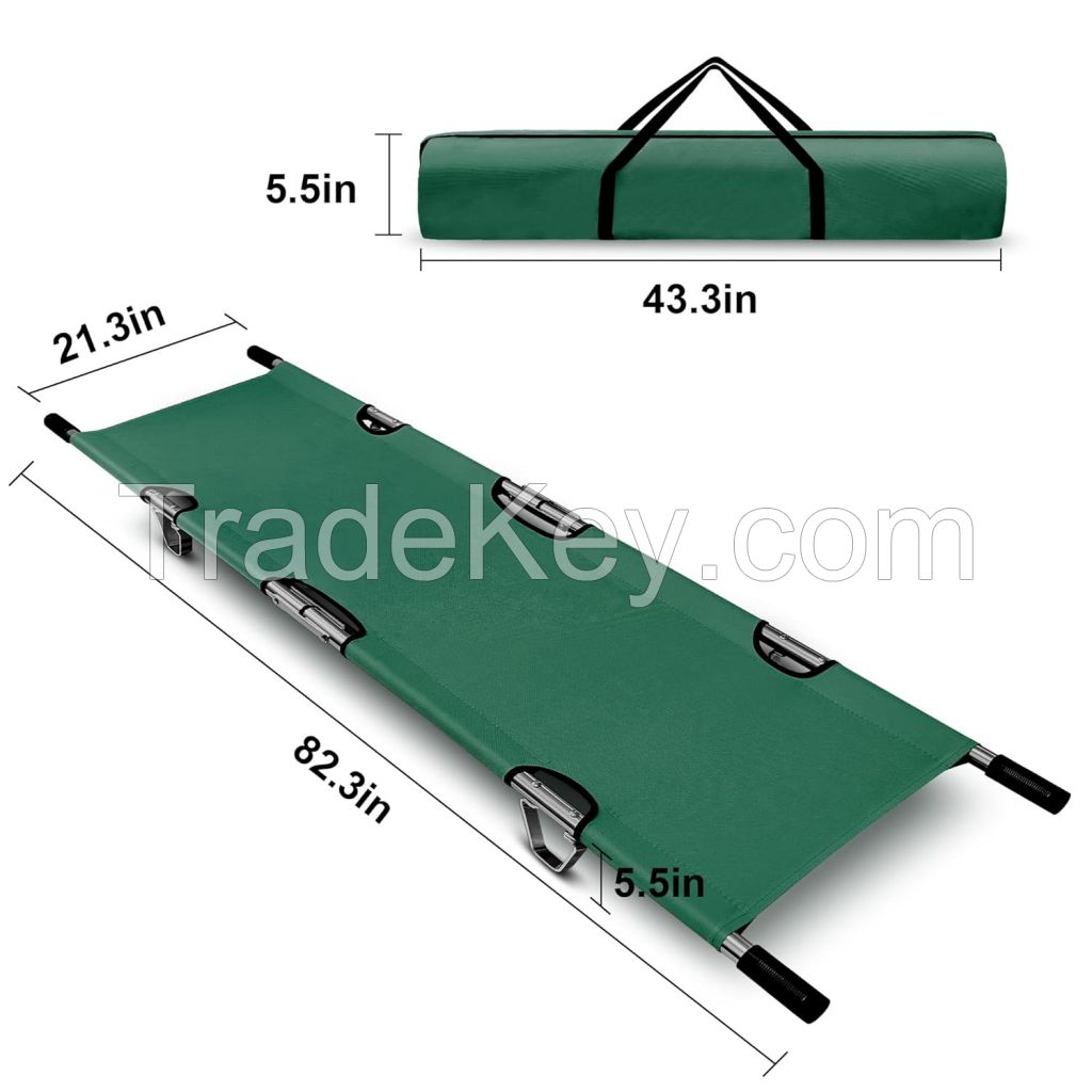 Folding Stretcher for Medical Emergency with Heavy Duty Handles