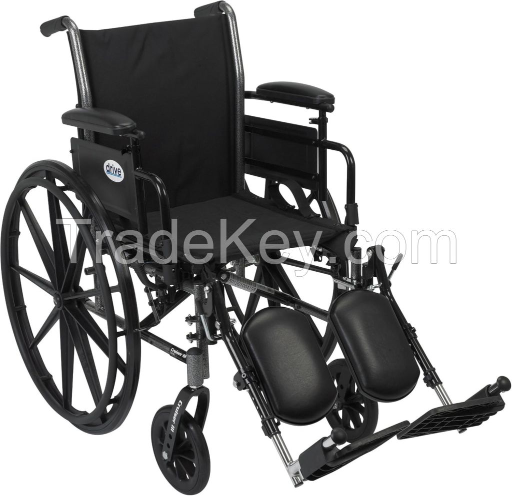 Wheelchair with Flip Back Removable Arms, Adjustable Height Desk Arms, Elevating Leg Rests, 16''