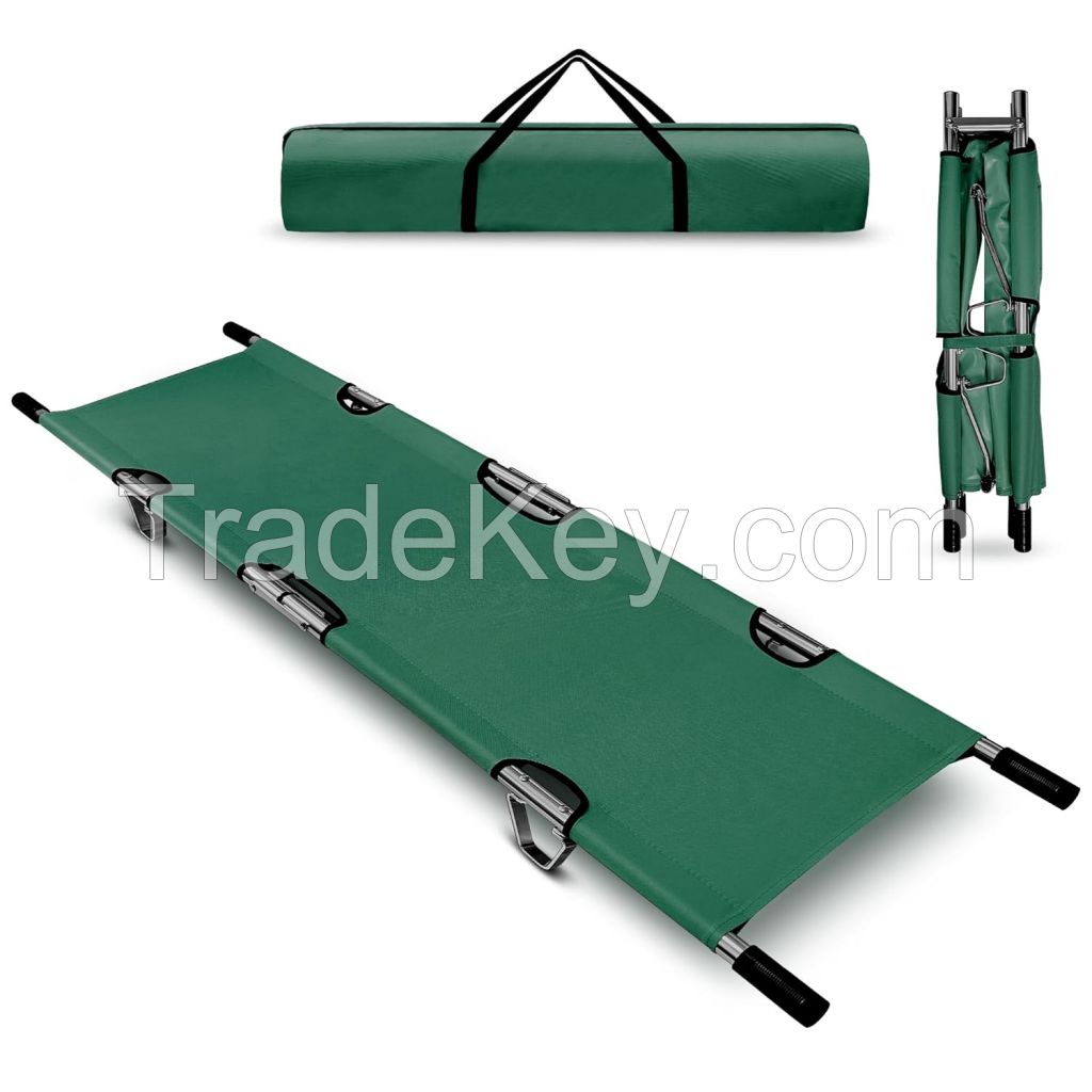 Folding Stretcher for Medical Emergency with Heavy Duty Handles