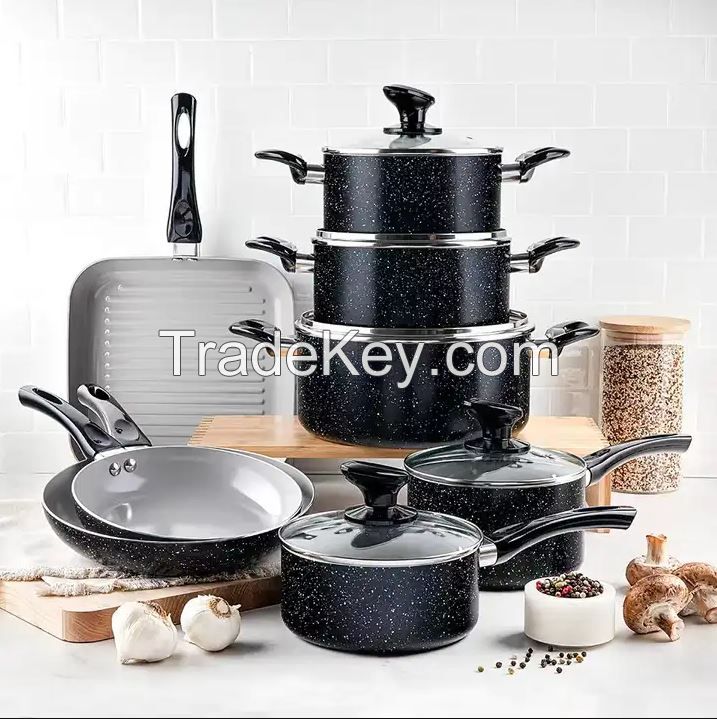 13 Pieces Cookware Set Branded Nonstick Aluminum