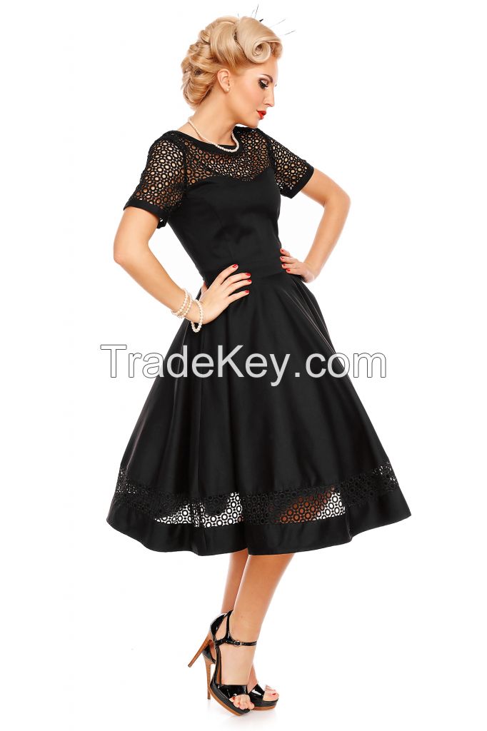 Black Ladies Evening Gown Fit &amp;amp;amp; Flare