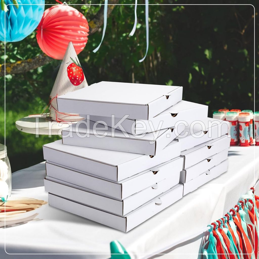 Mumufy 150 Pcs Pizza Boxes Bulk 10 x 10 x 1.5 Inch Corrugated Pizza Box Cardboard Takeout Containers with 150 Pcs Oil Blotting Paper, Kraft Kitchen Tools...