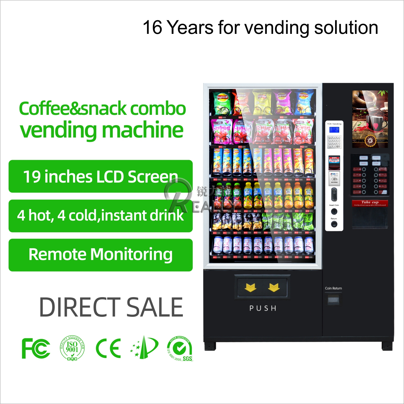 Snack and Drink Vending Machine, Automatic Hot Snack and Coffee Vending Machine, Commercial Vending Machine, Portable Vending Machine, All in One