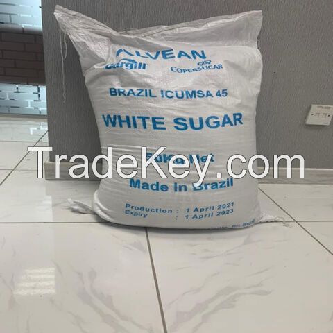 Brazilian 100% Refined ICUMSA 45 Sugar / White Crystal ICUMSA45/ Refined Powder Sugar