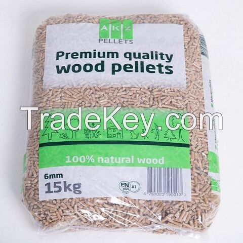 High Quality Wood Pellets Wood Pellets 15kg Bags biomass pellet Top quality Wood Pellets DIN PLUS / ENplus-A1 Wood Pellets