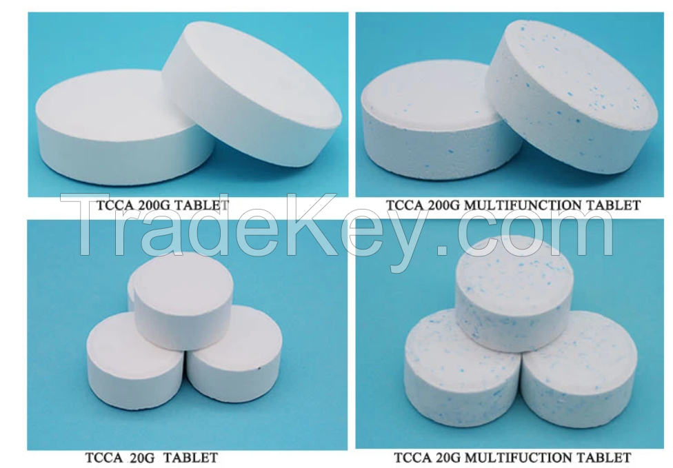 Water Treatment Swimming TCCA 90% tablet granular and powder, multifunctional chlorine tablets