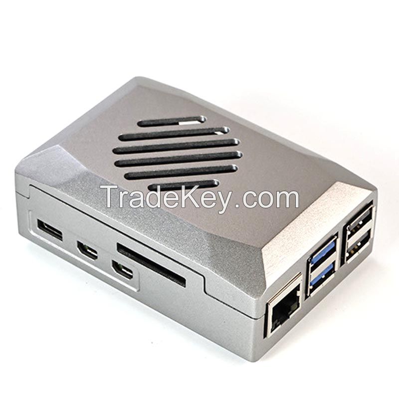 ABS material Silver Color Raspberry Pi 5 Case with Fan