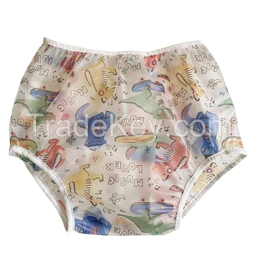 Adult Baby Abdl Pvc Diaper Incontinence Pull-on Tpu Plastic Pants Cover-up Diaper For Patients