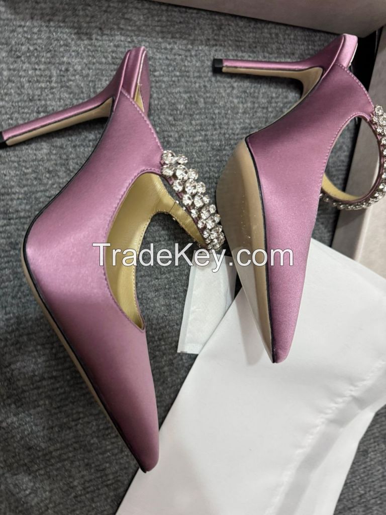 Wholesale Luxury Fashion Lady Diamond Sneakers Purple Diamond Sandals Guangzhou Shoes