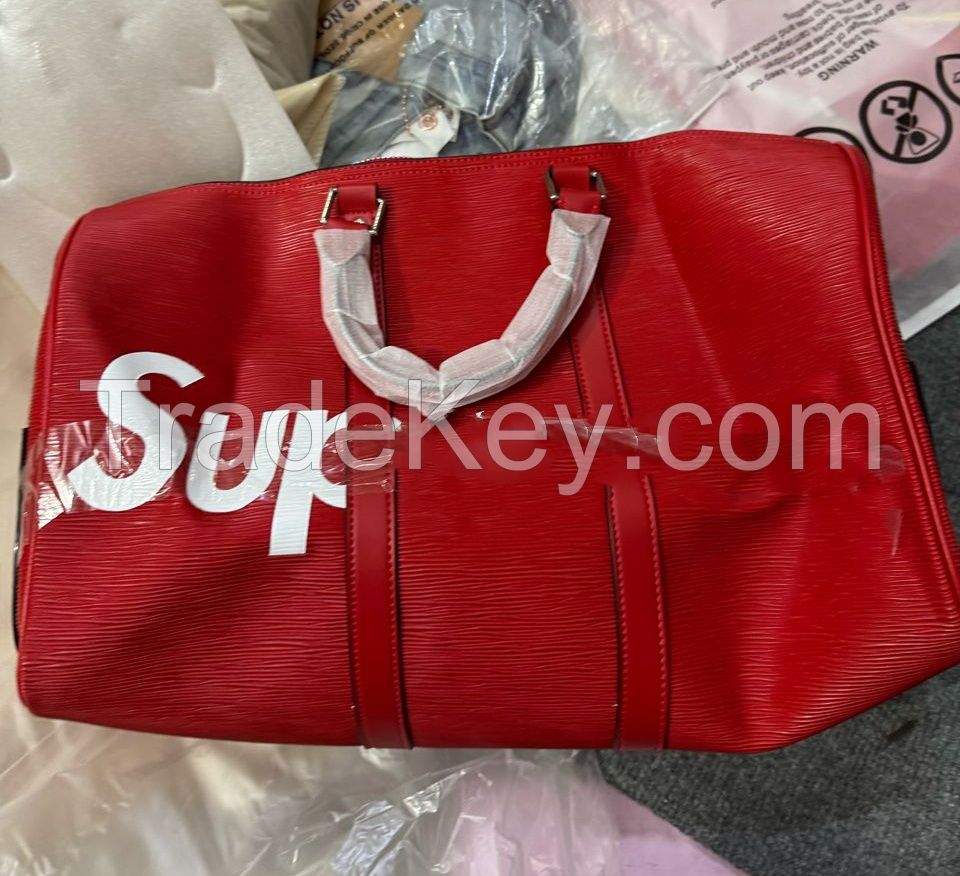 Wholesale Designer Real cowhide Shopping red black bag handbag Travel Bag