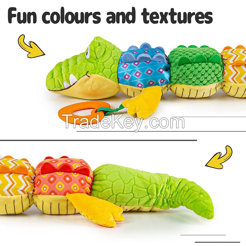 Explore Measure Product and The Triggers Baby‘s’Multi-Sensory Cognition with Alligator Plush Toy