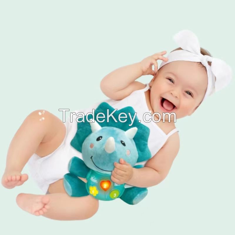 2024 Children's Explosive Triceratops Soothing Doll Baby Sleep Plush Toys