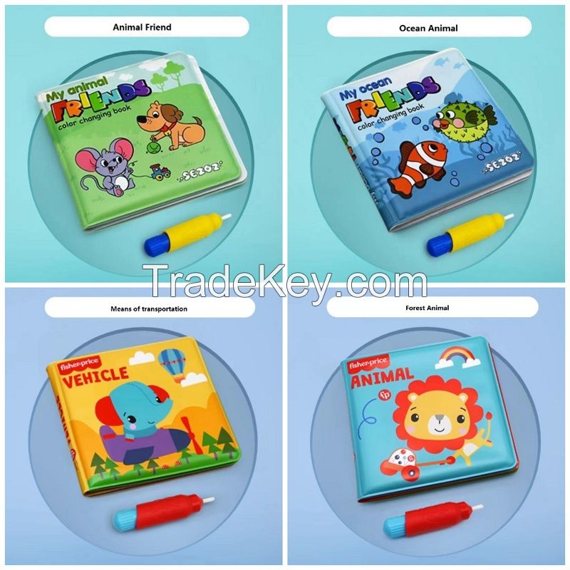 Baby Bath Book Meet Water Change Color Picture Book Waterproof Enlightenment Book Baby Toy