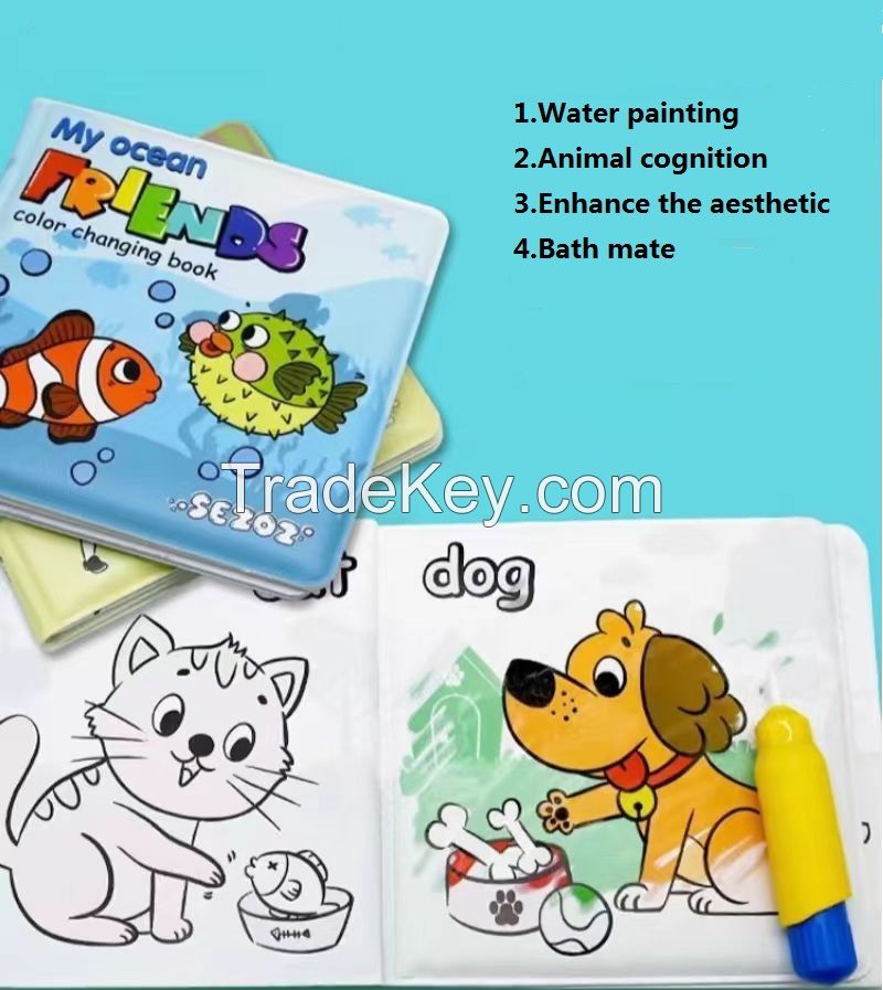 Baby Bath Book Meet Water Change Color Picture Book Waterproof Enlightenment Book Baby Toy