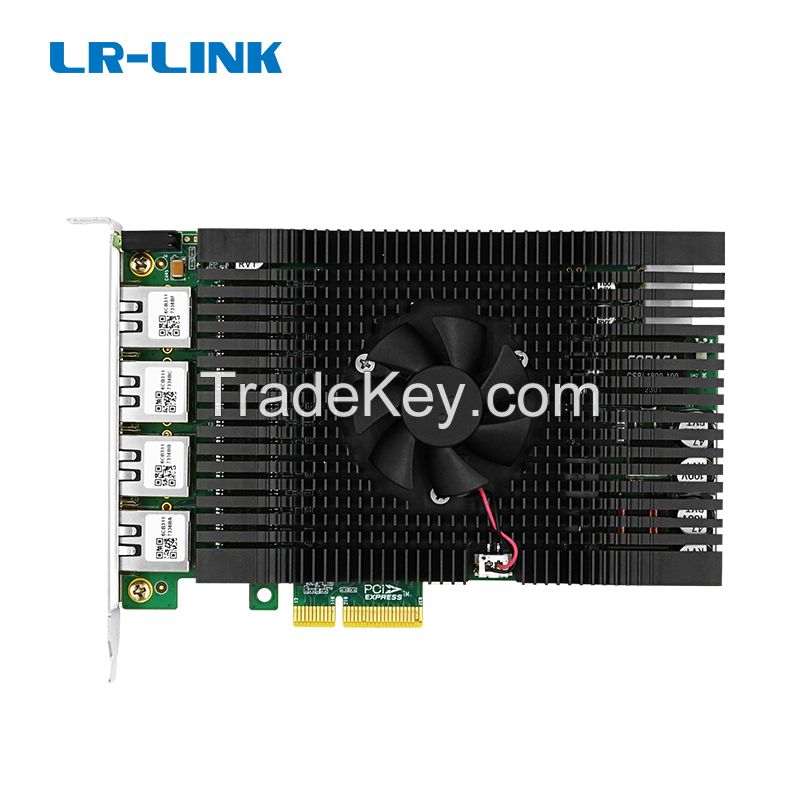 LR-LINK PCIe x4 Quad-port PoE+ 5G Vision Frame Grabber Card