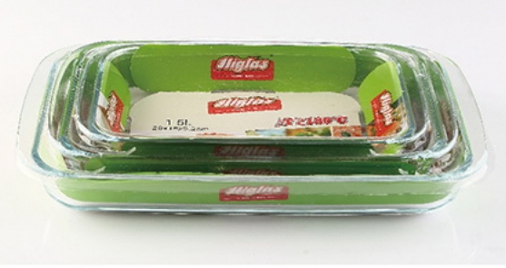 set of 3 rectangular glass bake dish