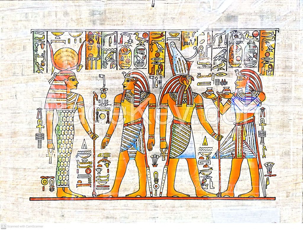 Painted Egyptian Pharaonic Papyrus