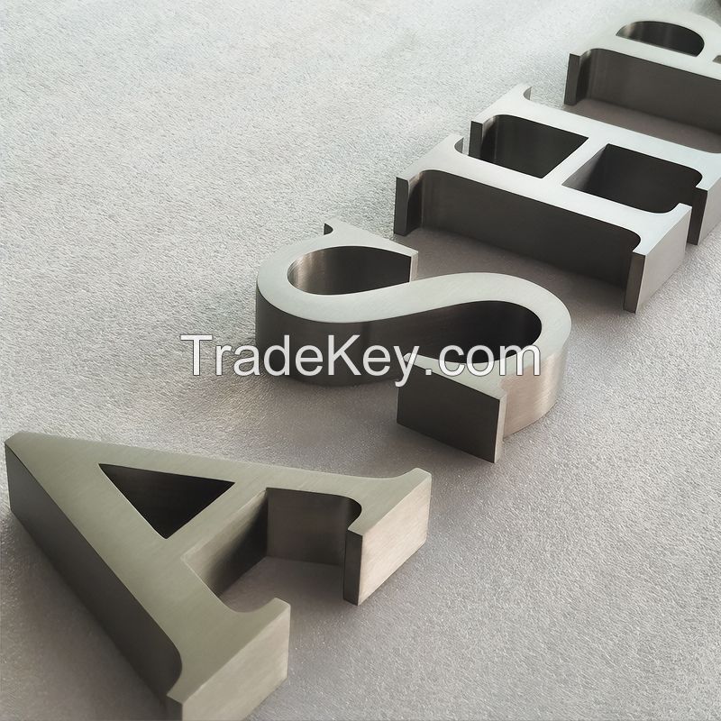 Brushed Stainless Steel Signage Metal 3D Letters Business Sign