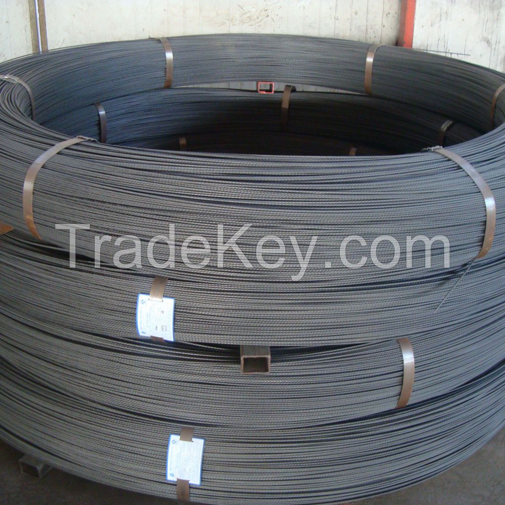 prestressed Concrete Wire Supplier 4mm 6mm 7mm Spiral Ribbed High Carbon Tension PC Steel Wire