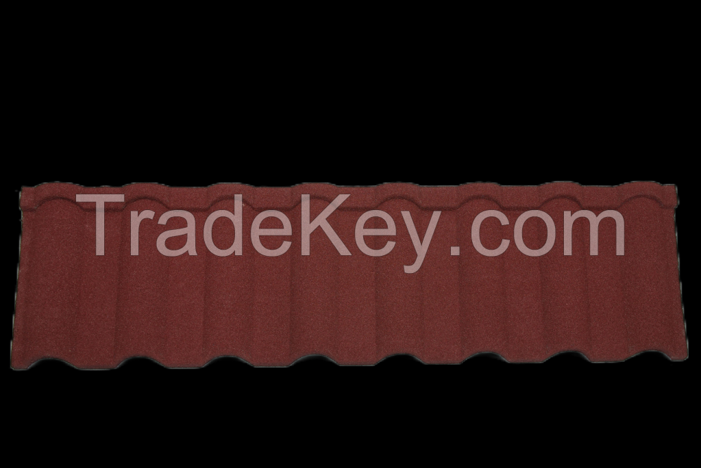 colored stone chips coated steel roof tile