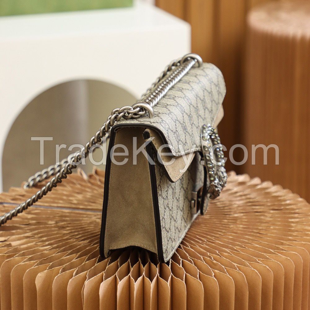 Guangzhou Luggage Wine God Bag Women's Bag 2024 New Old Flower Genuine Leather Single Shoulder Luxury Chain Bag Handheld Oblique Straddle Underarm Bag