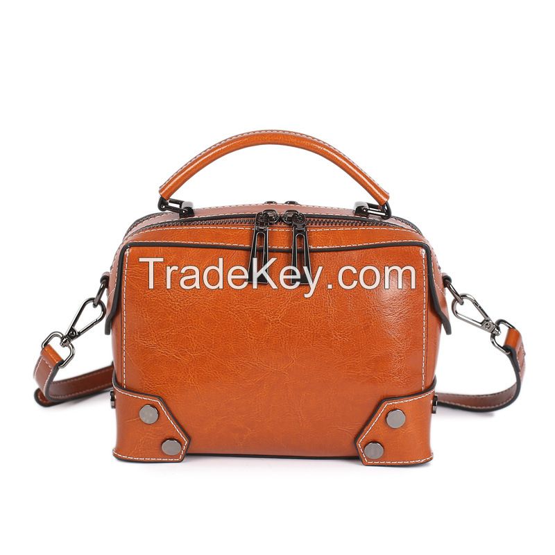 Multi functional leather handbag crossbody bag for women, large capacity, high-end, and versatile cowhide crossbody bag