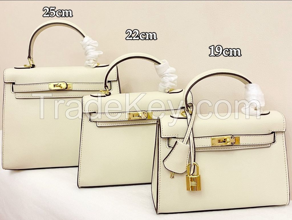 Bag 24 new 19/22/25cm bag Kelly bag retro handbag shoulder crossbody bag leather women's bag premium