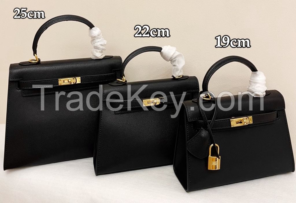 Bag 24 new 19/22/25cm bag Kelly bag retro handbag shoulder crossbody bag leather women's bag premium