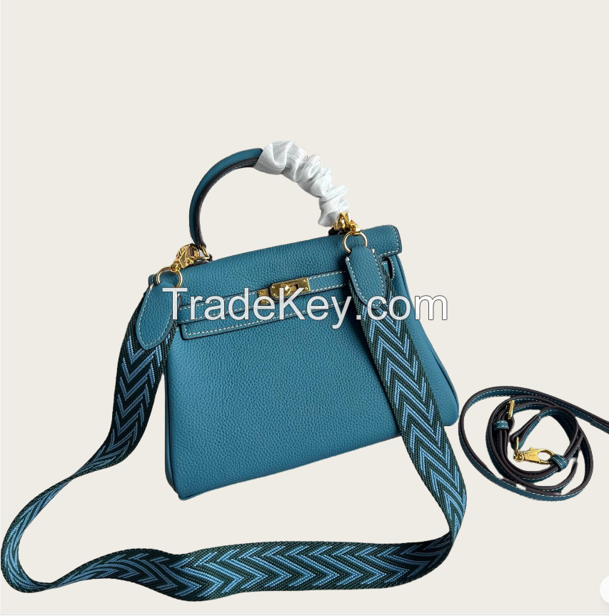 Foreign trade cross-border new style Kelly bag genuine leather fashion trend single shoulder crossbody bag first layer cowhide texture handbag for women