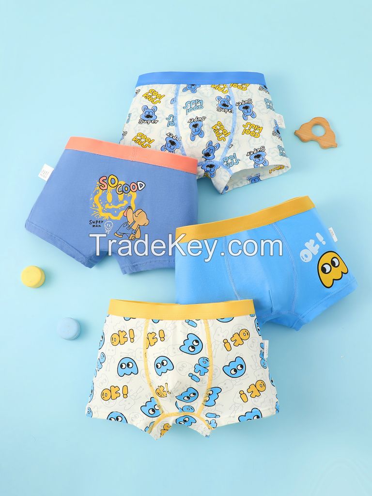 Fashionable Printed Kids Panties Cute Baby Boy Boxers Cotton Boys Underwears Factory sales