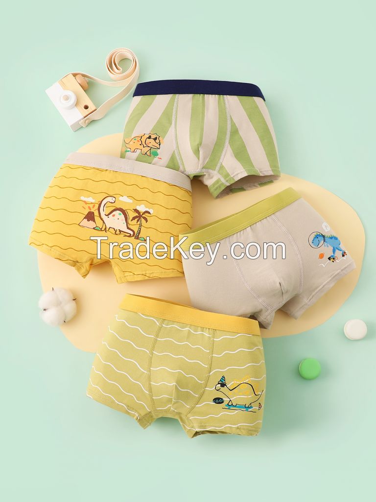 OEM manufacturer shorts boy baby boy soft Dinosaur print underwear Boys' underwear pure cotton boxer children's cotton boxer