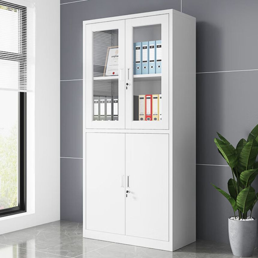 Modern office furniture steel file Cabinet with glass and metal doors storage cabinet