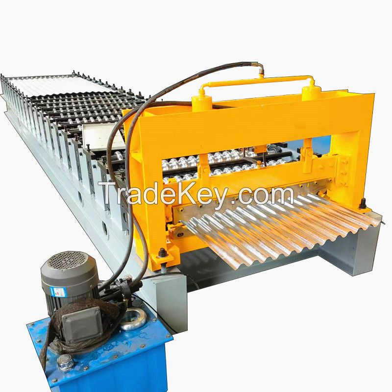 Metal Glazed Roofing Tile Making Machine Fully Automatic IBR Roof Corrugated Steel Roll Forming Machine Building Material