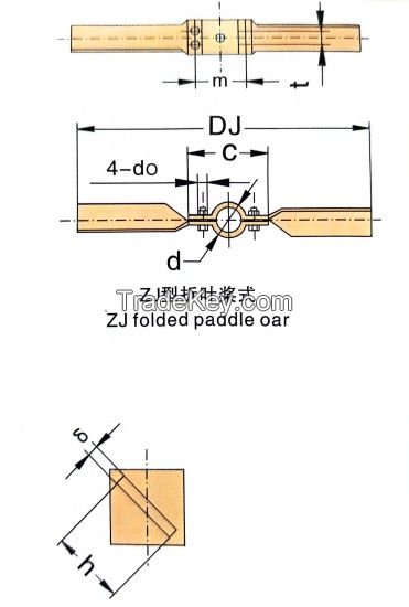 Opposite Pitched Subsidiary Detachable Blade Impeller Agitator Folded