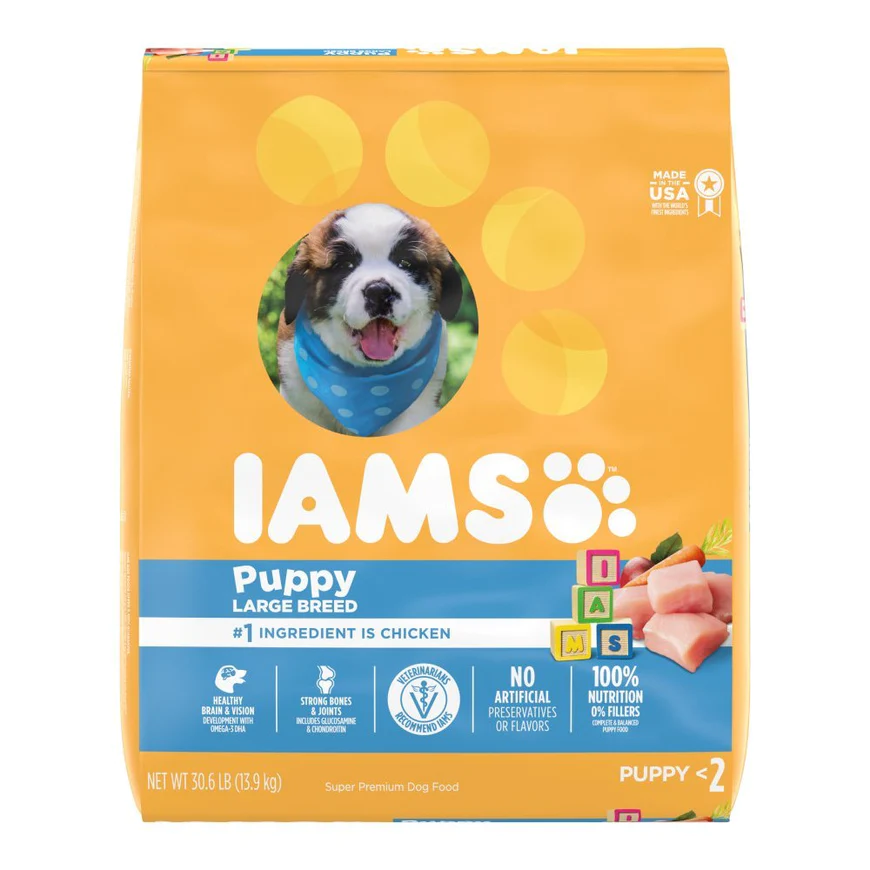 IAMS Smart Large Breed Puppy Dry Dog Food Real Chicken 30.6 Lb