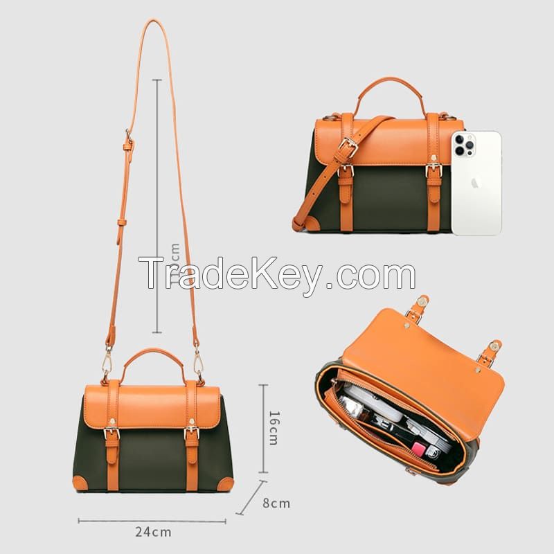 Vegetable Leather Crossbody Shoulder Bag  Retro Leather Handbag Niche and Stylish Crossbody Bag