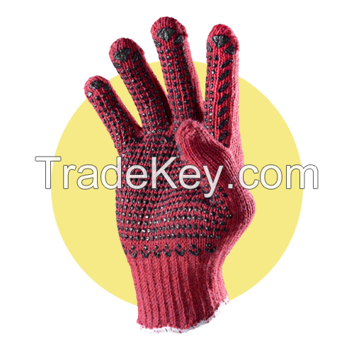 Cotton Glove With Pvc Dotting: Special For Construction, Gardening, Automotive Work And Etc Dotted Glove Safety Glove Ppe Glove Hand Glove Working Glove Custom Glove Knitted Glove Oem Glove