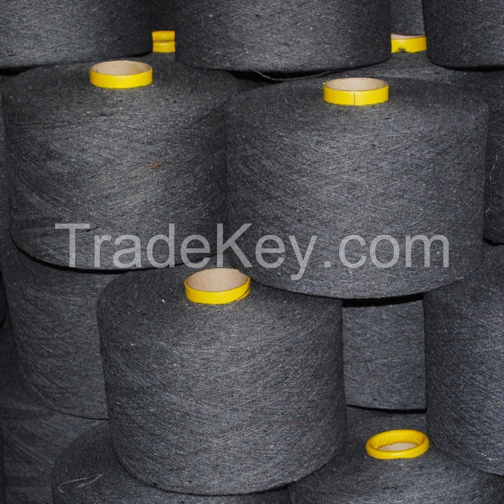 REGENERATED POLYCOTTON NE 6/1 CHARCOAL (MELANGE) YARN FOR KNITTING GLOVE cotton yarn polyester yarn knitted yarn