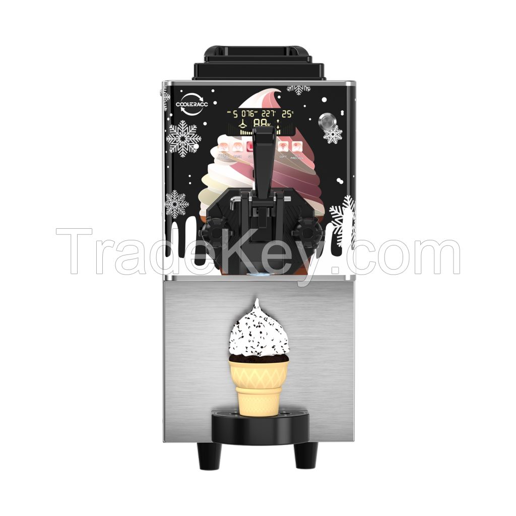 Commercial Soft Ice Cream Machine 6 to 8 Liters Per Hour Auto Clean 1 Flavour