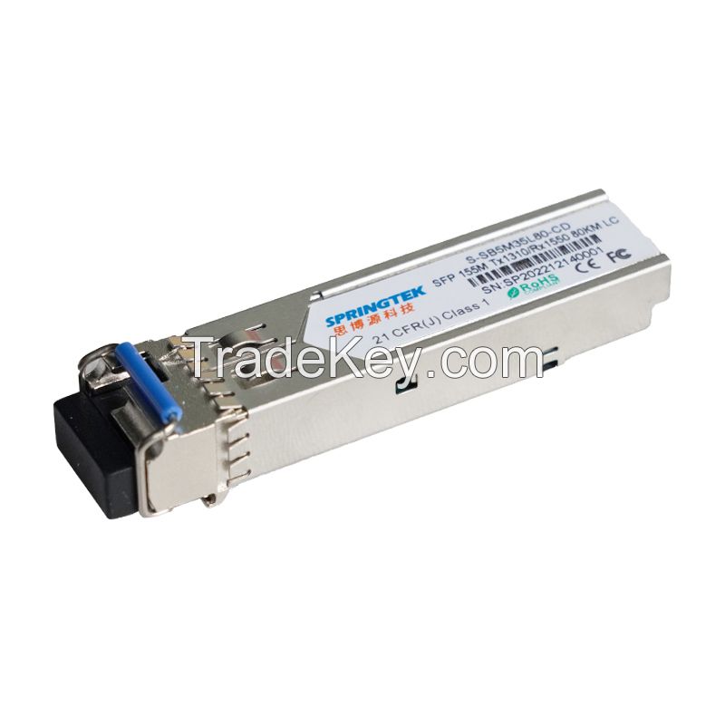 155M T1310/R1550nm 80km BIDI SFP Optical Transceiver Module