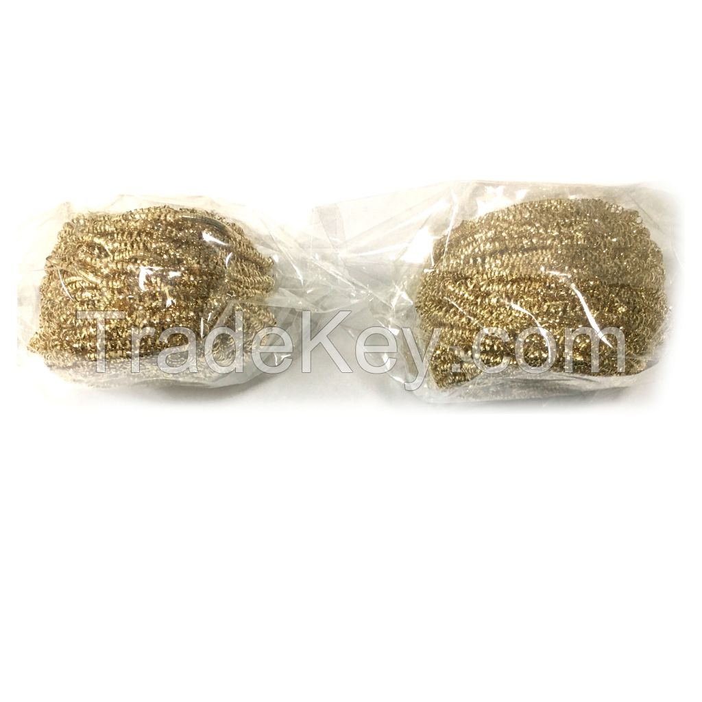 XHT brass dry sponge 15g 20g 30g 40g brass cleaning ball for soldering for kitchen cleaning brass wire brush