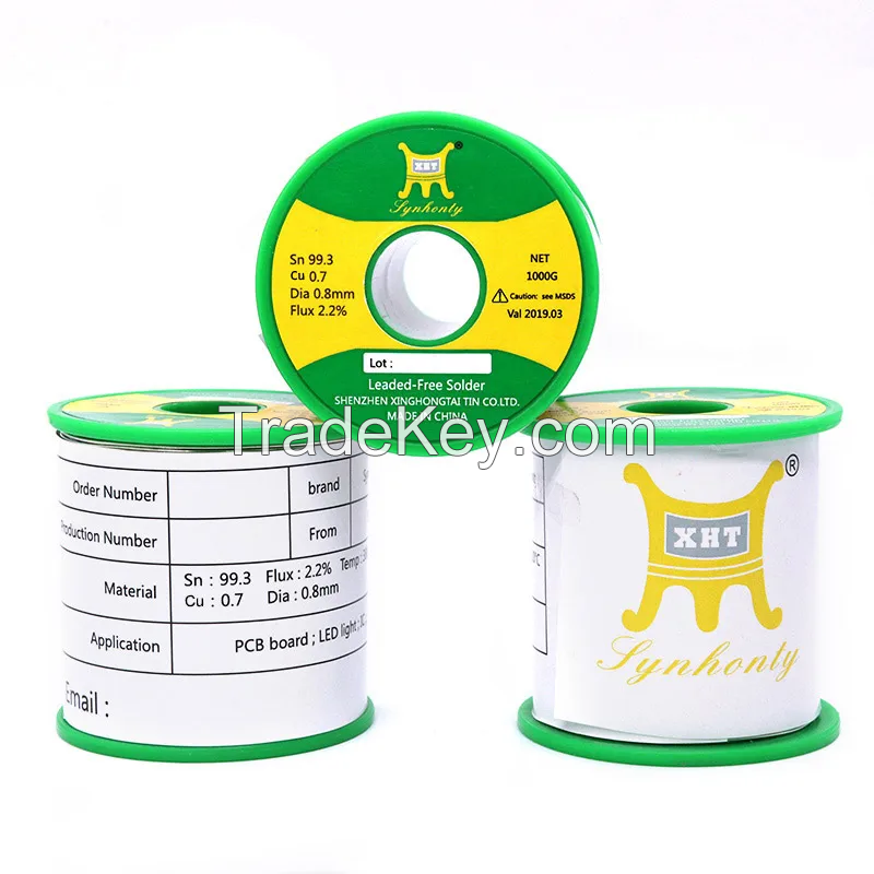 XHT 63 37 Sn63Pb37 Solder Wire 0.8 mm 100g 250g 500g 400lb 1000g solid core super soldering wire 60 40 sn60Pb40 lead Solder Wire