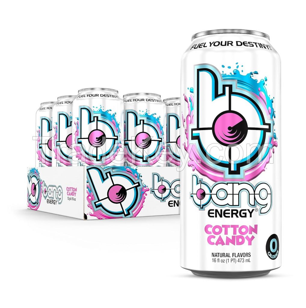 Energy Cotton Candy, Sugar-Free Energy Drink, 16-Ounce Pack of 12